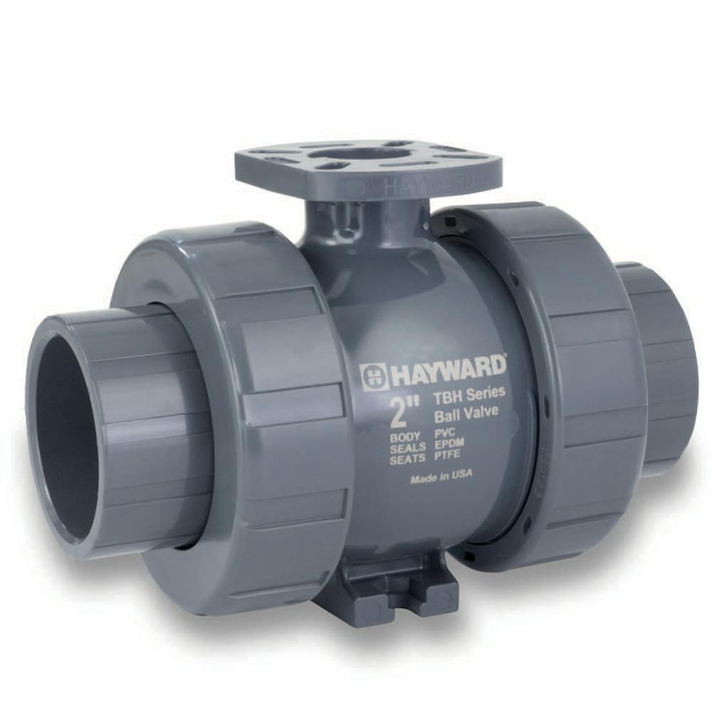 1-1/4" Socket/Threaded Gray CPVC PFAS-Free TBH Series True Union Ball Valve for Actuation with UHMWHDPE Seats & EPDM O-Rings