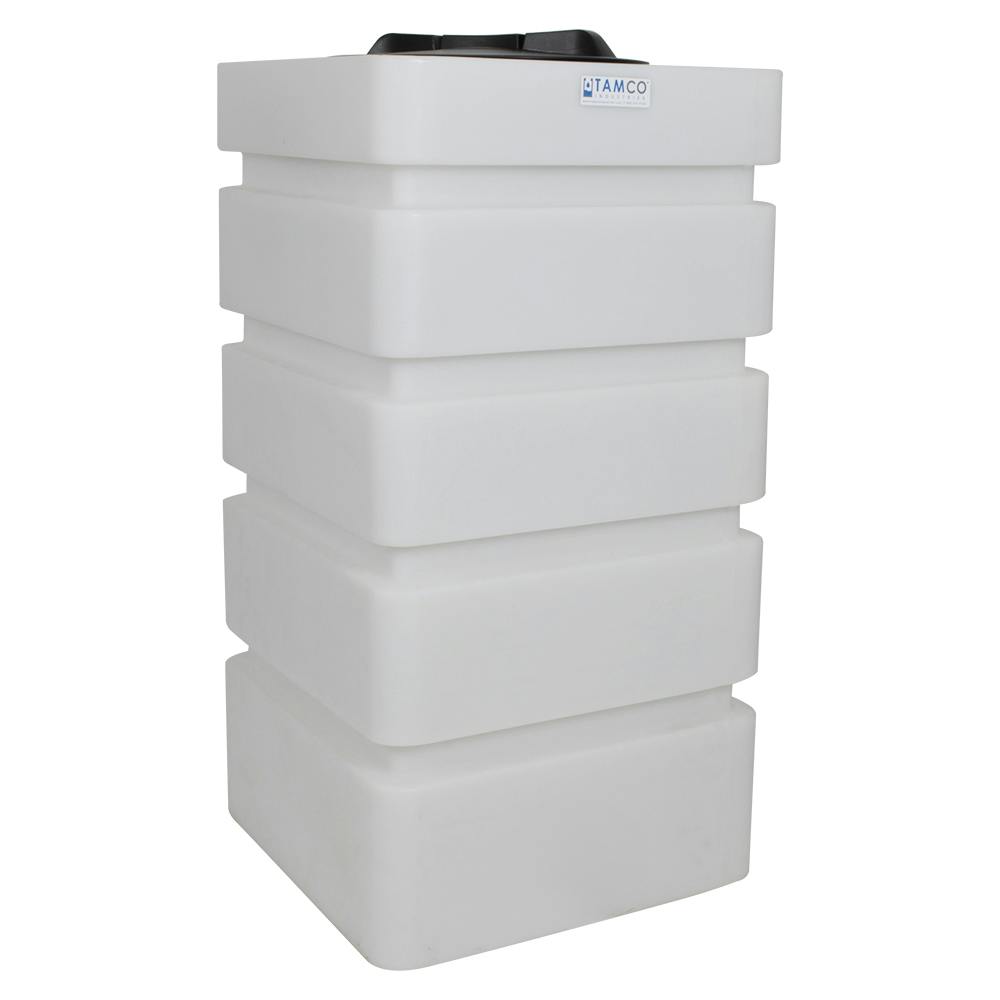 100 Gallon Natural LLDPE Tamco® Rectangular Ribbed Tank with 16" Lid & 20 Gallon Graduations - 24" L x 24" W x 45" Hgt.