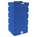 100 Gallon Blue LLDPE Tamco® Rectangular Ribbed Tank with 16" Lid & 20 Gallon Graduations & 2" Fitting with 3/4" MIPT Float Valve - 24" L x 24" W x 45" Hgt.