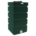 100 Gallon Forest Green LLDPE Tamco® Rectangular Ribbed Tank with 16" Lid & 20 Gallon Graduations & 2" Fitting with 3/4" MIPT Float Valve - 24" L x 24" W x 45" Hgt.