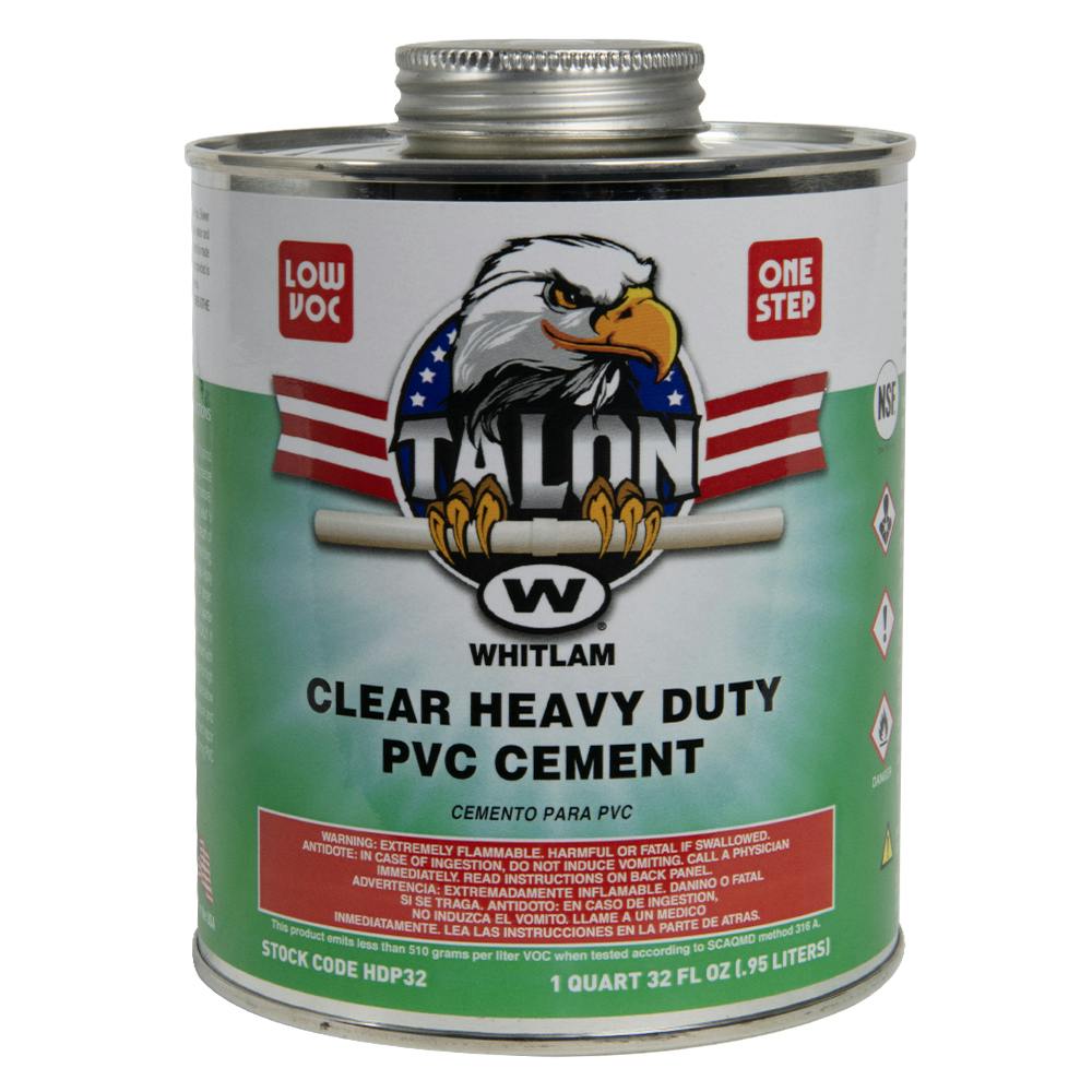 Quart TALON™ Low VOC Clear Heavy-Duty PVC Cement