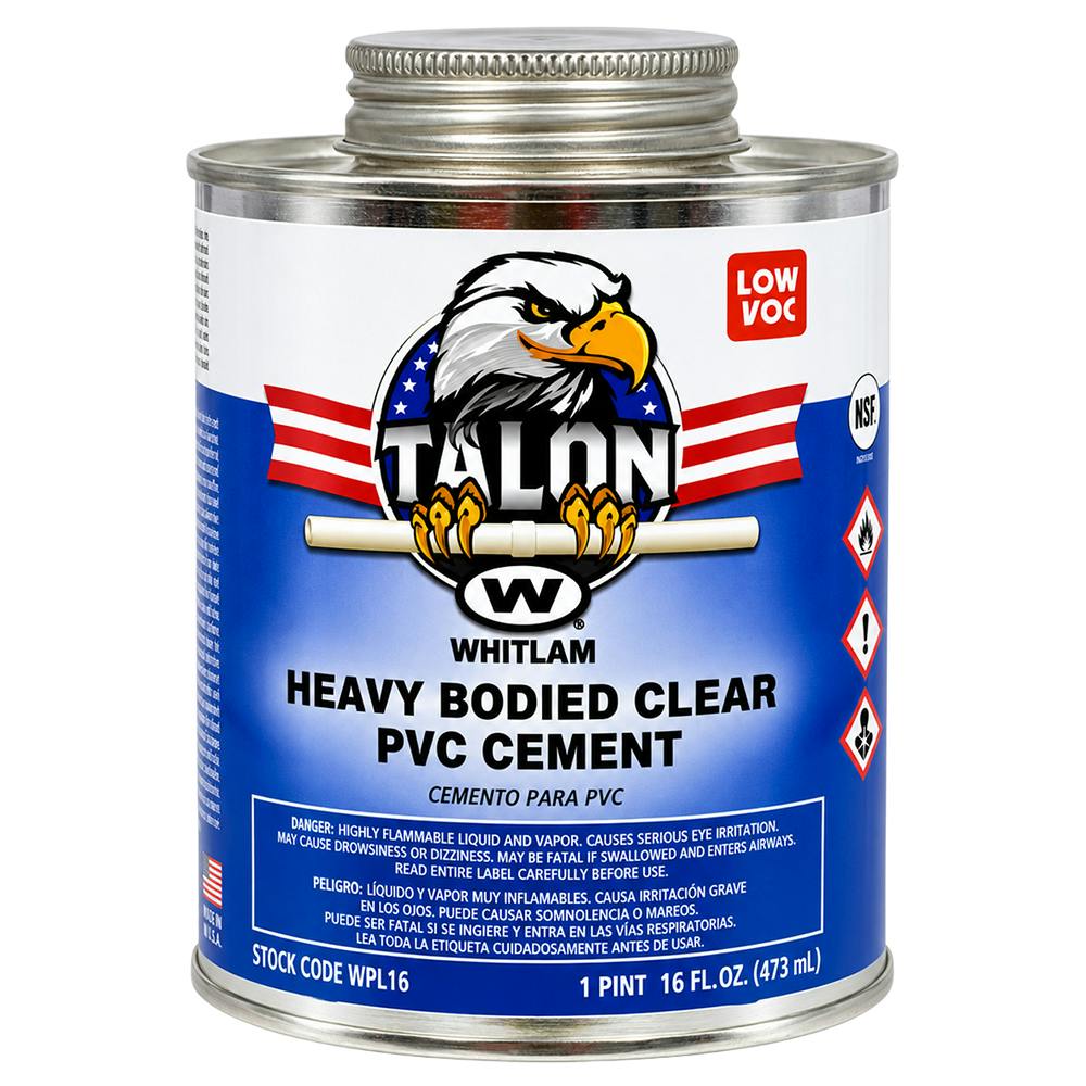 Quart TALON™ Low VOC Clear Heavy-Bodied PVC Cement