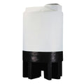 75 Gallon Natural HDPE 19° Cone Bottom Bulk Storage Tank (1.5 Specific Gravity) with 8" Lid & Black PE Support Stand - 31" Dia. x 40" Hgt.