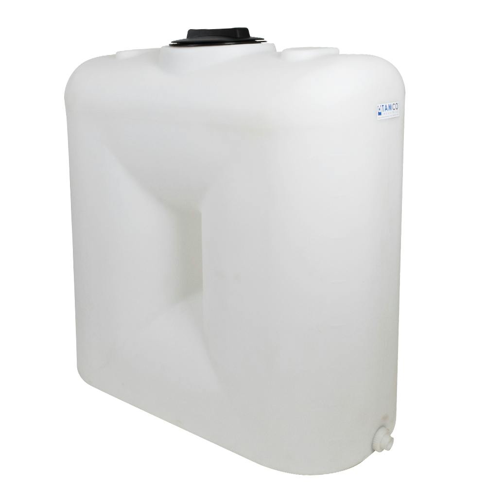 150 Gallon Natural LLDPE Tamco® Rectangular Dual-Barrel Doorway Tank with 8" Lid, 3/4" FNPT Connection & 15 Gallon Graduations - 45" L x 22" W x 43-1/2" Hgt.