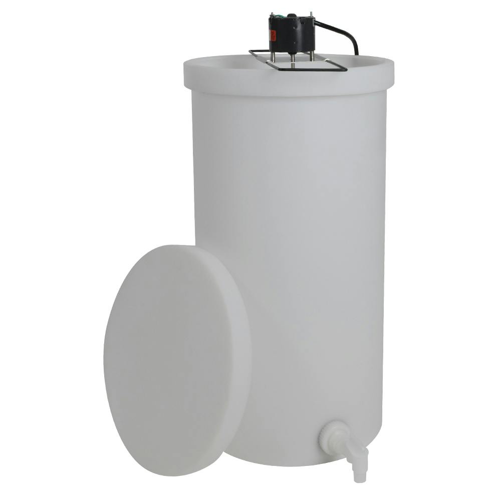 15 Gallon Natural LLDPE Tamco® Cylindrical Tank with Spigot, Frame & 1-Blade Portable Mixer