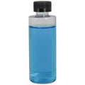 4 oz. Clear PET Cylindrical Bottle with 20/400 Black Ribbed Child-Resistant Cap (CRC) with F217 Liner
