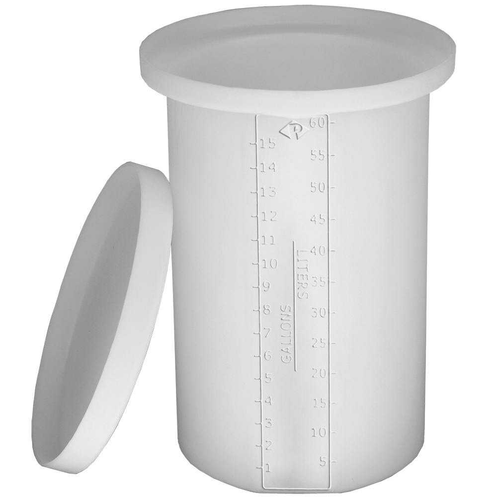 15 Gallon Natural XLPE Cylindrical ProChem® Open Top Process Chemical Tank (1.5 Specific Gravity) with 18-5/8" Cover - 15" Dia. x 25-1/2" Hgt.