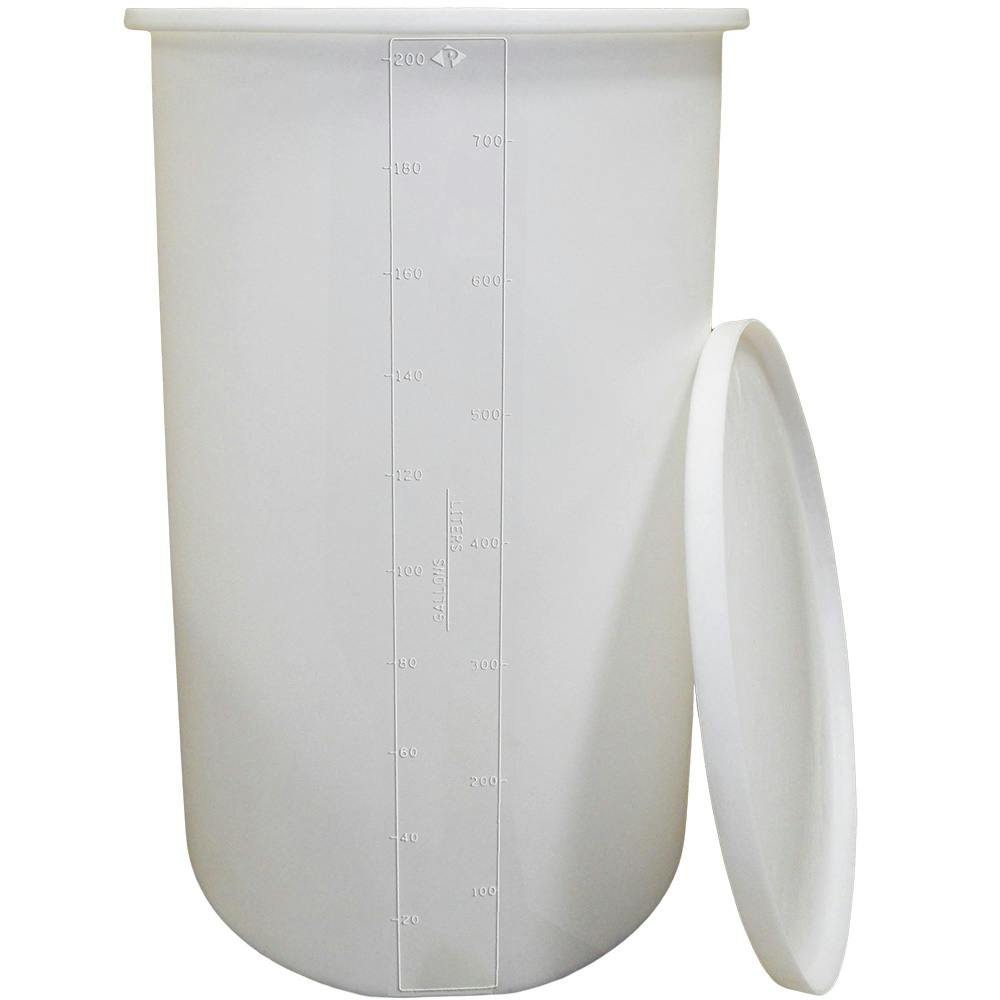 200 Gallon Natural XLPE Cylindrical ProChem® Open Top Process Chemical Tank (1.5 Specific Gravity) with 37-3/4" Cover - 34" Dia. x 56-1/2" Hgt.