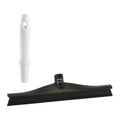 15.7" Black Polypropylene Vikan® Ultra Hygiene Squeegee with Single TPE Rubber Blade & 6.3" White Mini Handle