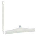 15.7" White Polypropylene Vikan® Ultra Hygiene Squeegee with Single TPE Rubber Blade & 25.6" White Ultra Hygienic Handle