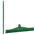 15.7" Green Polypropylene Vikan® Ultra Hygiene Squeegee with Single TPE Rubber Blade & 39.4" Green Ultra Hygienic Handle
