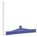 15.7" Purple Polypropylene Vikan® Ultra Hygiene Squeegee with Single TPE Rubber Blade & 39.4" White Ultra Hygienic Handle