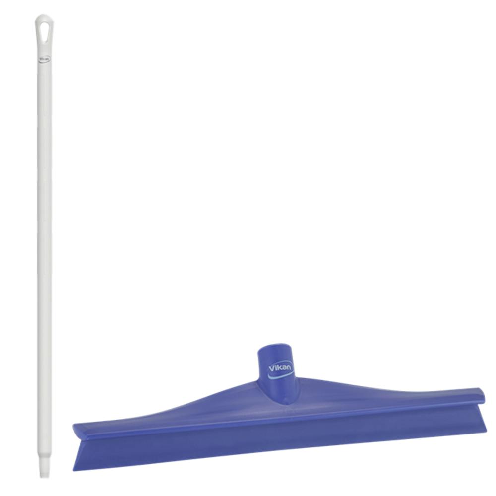 15.7" Purple Polypropylene Vikan® Ultra Hygiene Squeegee with Single TPE Rubber Blade & 39.4" White Ultra Hygienic Handle