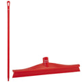 15.7" Red Polypropylene Vikan® Ultra Hygiene Squeegee with Single TPE Rubber Blade & 51.2" Red Ultra Hygienic Handle