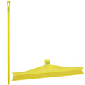 15.7" Yellow Polypropylene Vikan® Ultra Hygiene Squeegee with Single TPE Rubber Blade & 51.2" Yellow Ultra Hygienic Handle