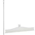 15.7" White Polypropylene Vikan® Ultra Hygiene Squeegee with Single TPE Rubber Blade & 59.1" White Ultra Hygienic Handle