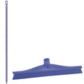 15.7" Purple Polypropylene Vikan® Ultra Hygiene Squeegee with Single TPE Rubber Blade & 59.1" Purple Ultra Hygienic Handle