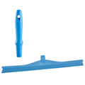 23.6" Blue Polypropylene Vikan® Ultra Hygiene Squeegee with Single TPE Rubber Blade & 6.3" Blue Mini Handle