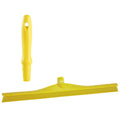 23.6" Yellow Polypropylene Vikan® Ultra Hygiene Squeegee with Single TPE Rubber Blade & 6.3" Yellow Mini Handle