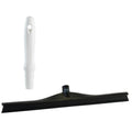 23.6" Black Polypropylene Vikan® Ultra Hygiene Squeegee with Single TPE Rubber Blade & 6.3" White Mini Handle