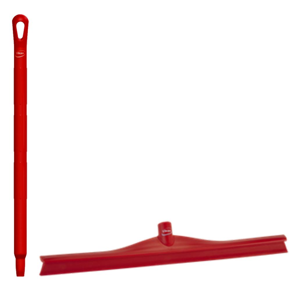 23.6" Red Polypropylene Vikan® Ultra Hygiene Squeegee with Single TPE Rubber Blade & 25.6" Red Ultra Hygienic Handle