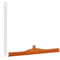 23.6" Orange Polypropylene Vikan® Ultra Hygiene Squeegee with Single TPE Rubber Blade & 25.6" White Ultra Hygienic Handle