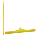 23.6" Yellow Polypropylene Vikan® Ultra Hygiene Squeegee with Single TPE Rubber Blade & 39.4" Yellow Ultra Hygienic Handle
