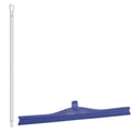 23.6" Purple Polypropylene Vikan® Ultra Hygiene Squeegee with Single TPE Rubber Blade & 39.4" White Ultra Hygienic Handle