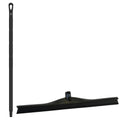 23.6" Black Polypropylene Vikan® Ultra Hygiene Squeegee with Single TPE Rubber Blade & 39.4" Black Ultra Hygienic Handle