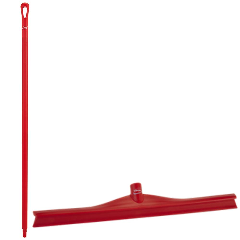 23.6" Red Polypropylene Vikan® Ultra Hygiene Squeegee with Single TPE Rubber Blade & 51.2" Red Ultra Hygienic Handle