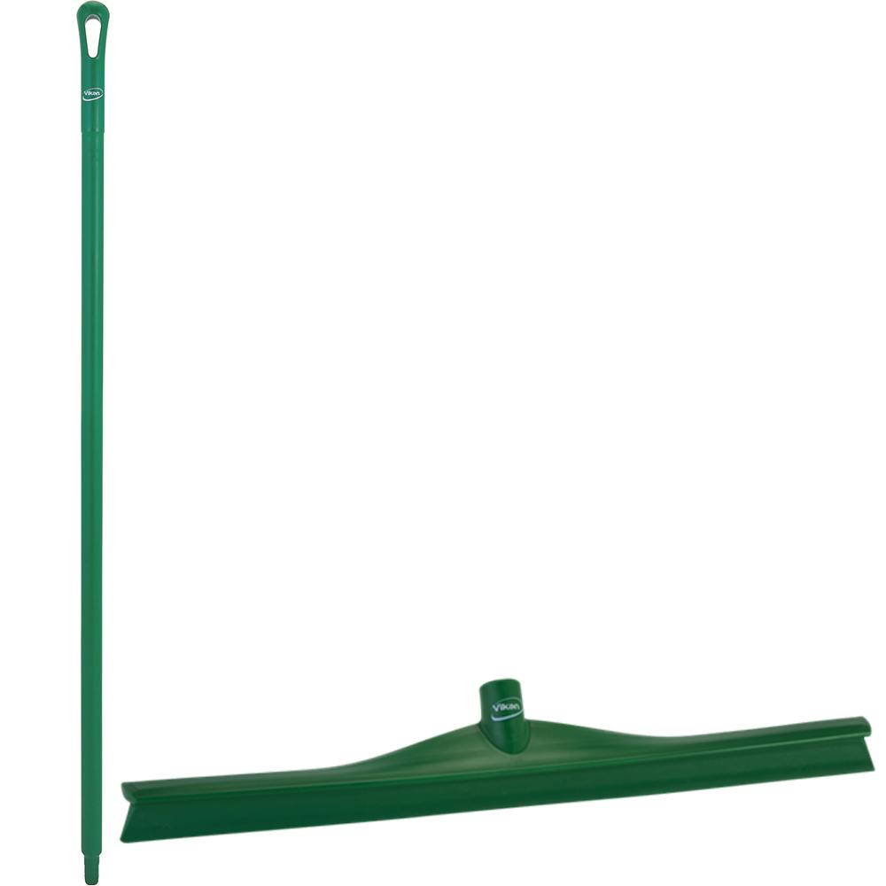 23.6" Green Polypropylene Vikan® Ultra Hygiene Squeegee with Single TPE Rubber Blade & 51.2" Green Ultra Hygienic Handle