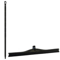 23.6" Black Polypropylene Vikan® Ultra Hygiene Squeegee with Single TPE Rubber Blade & 51.2" Black Ultra Hygienic Handle