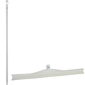 23.6" White Polypropylene Vikan® Ultra Hygiene Squeegee with Single TPE Rubber Blade & 59.1" White Ultra Hygienic Handle
