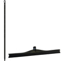 23.6" Black Polypropylene Vikan® Ultra Hygiene Squeegee with Single TPE Rubber Blade & 59.1" Black Ultra Hygienic Handle
