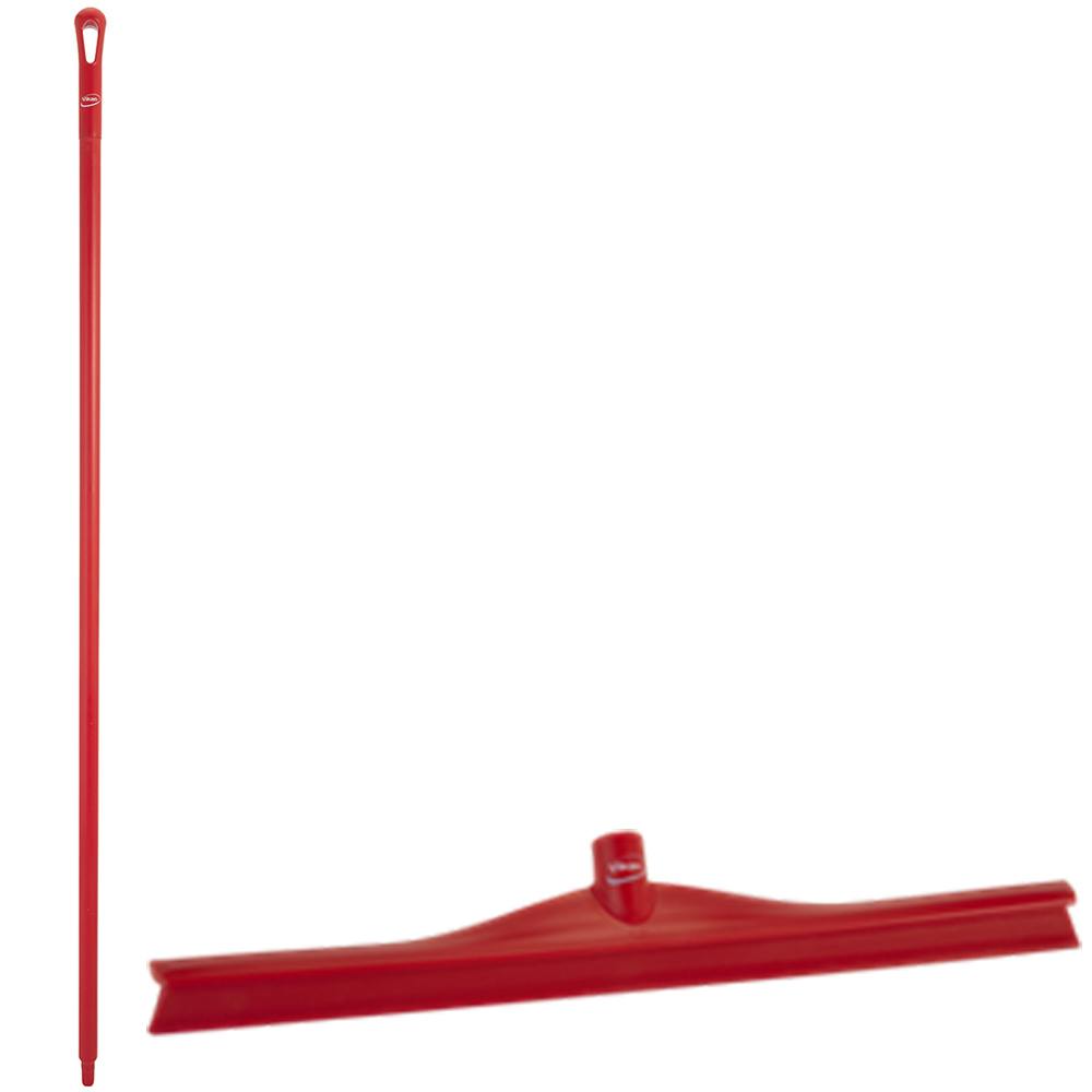 23.6" Red Polypropylene Vikan® Ultra Hygiene Squeegee with Single TPE Rubber Blade & 66.9" Red Ultra Hygienic Handle