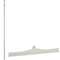 23.6" White Polypropylene Vikan® Ultra Hygiene Squeegee with Single TPE Rubber Blade & 66.9" White Ultra Hygienic Handle
