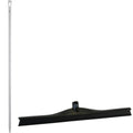 23.6" Black Polypropylene Vikan® Ultra Hygiene Squeegee with Single TPE Rubber Blade & 66.9" White Ultra Hygienic Handle