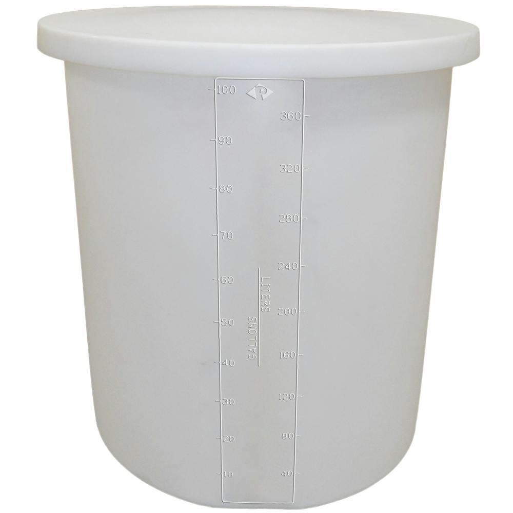 100 Gallon Natural MDLPE Cylindrical ProChem® Open Top Process Chemical Tank (1.9 Specific Gravity) with 33-7/8" Cover - 30" Dia. x 37-1/2" Hgt.
