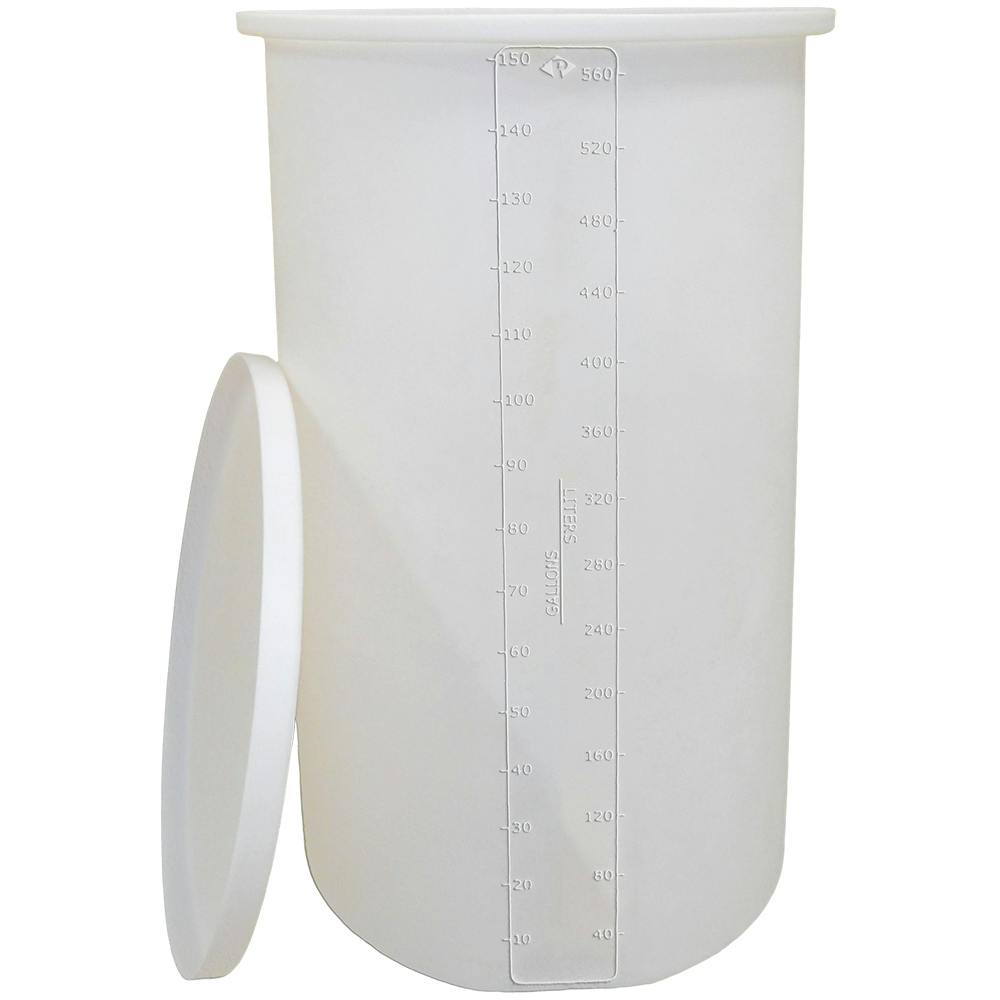 150 Gallon Natural MDLPE Cylindrical ProChem® Open Top Process Chemical Tank (1.9 Specific Gravity) with 34-1/2" Cover - 30" Dia. x 54-1/2" Hgt.