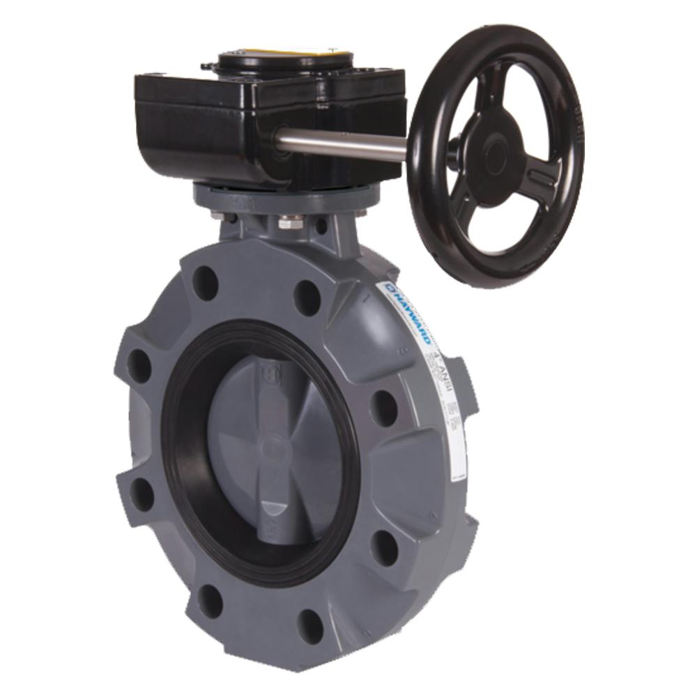 6" Hayward® BYV Series PVC Butterfly Valve with EPDM Liner - Gear Operated