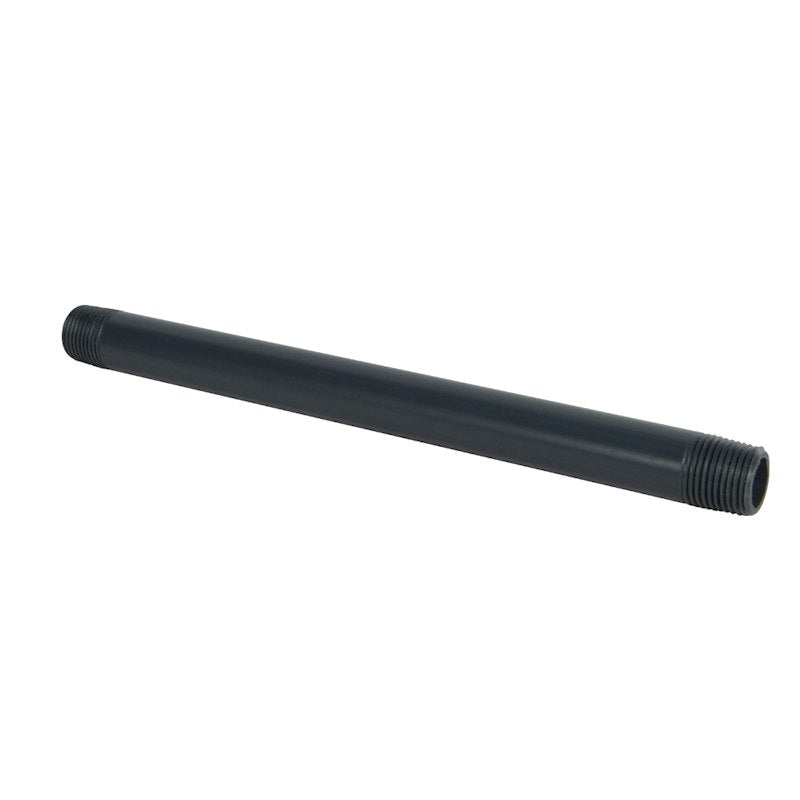 1/2" MNPT x 1/2" MNPT Smooth Gray Schedule 80 PVC Pipe Nipple - 10" L