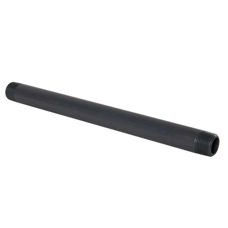3/4" MNPT x 3/4" MNPT Smooth Gray Schedule 80 PVC Pipe Nipple - 12" L