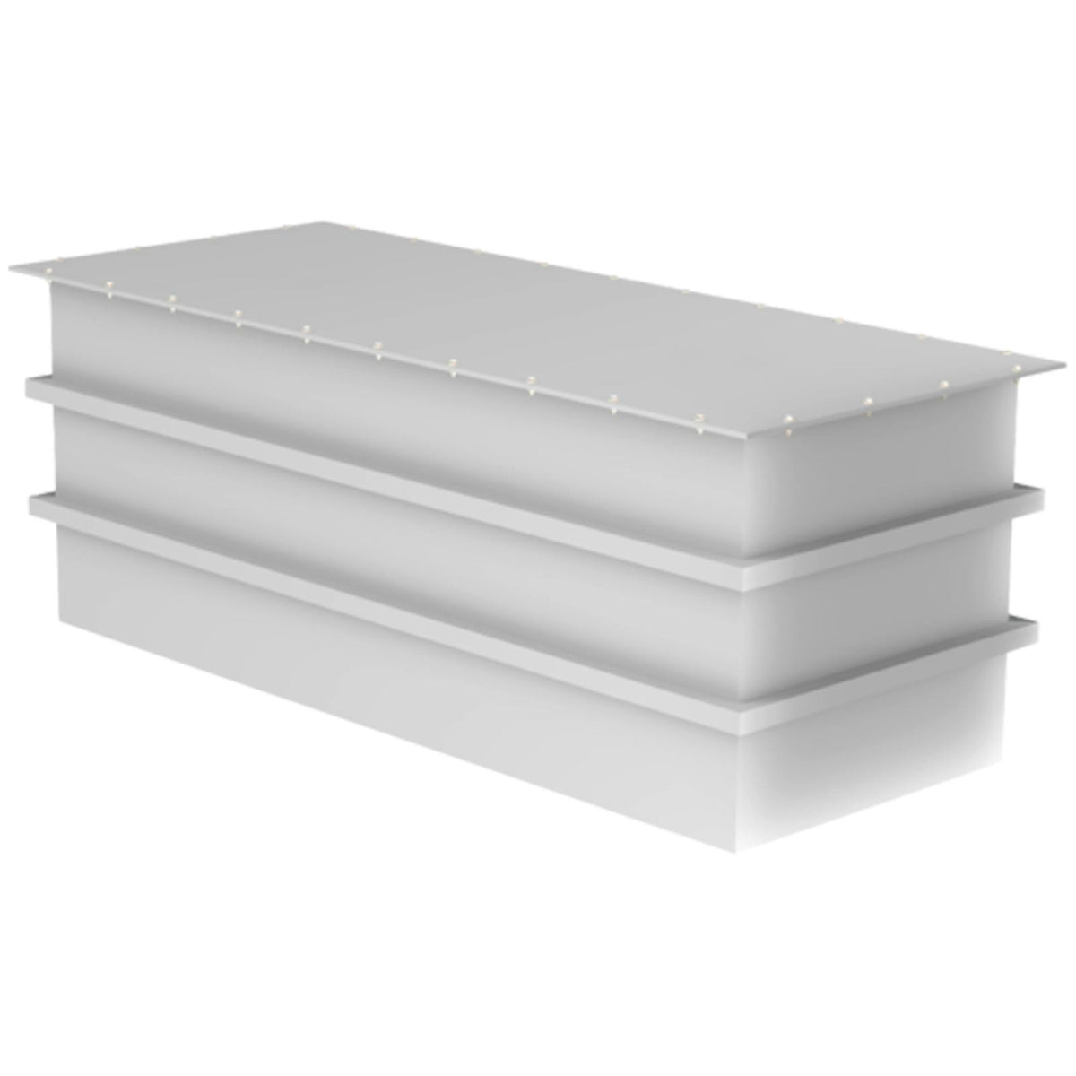 White Vinylester Fiberglass Bolted Flat Cover for 36" L x 36" W (185 Gallon) Square Ribbed Open Top Tanks