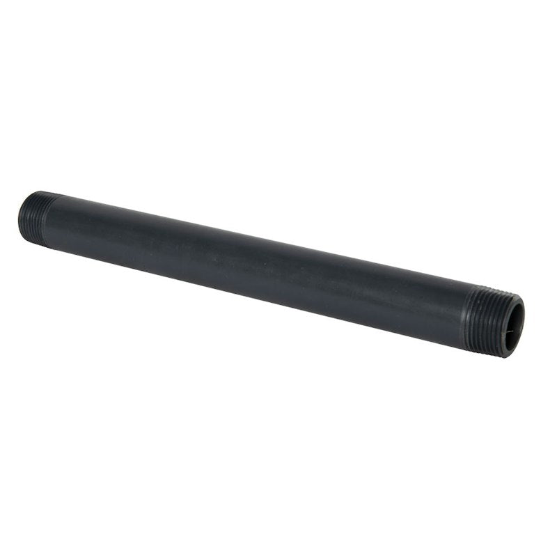 1" MNPT x 1" MNPT Smooth Gray Schedule 80 PVC Pipe Nipple - 12" L