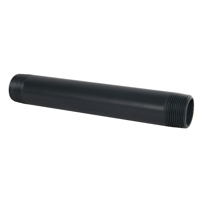 1-1/4" MNPT x 1-1/4" MNPT Smooth Gray Schedule 80 PVC Pipe Nipple - 10" L