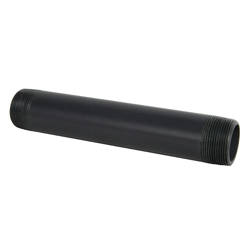1-1/2" MNPT x 1-1/2" MNPT Smooth Gray Schedule 80 PVC Pipe Nipple - 10" L