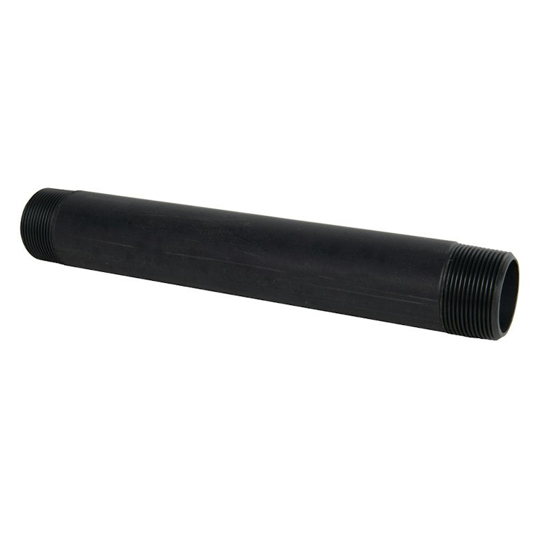 1-1/2" MNPT x 1-1/2" MNPT Smooth Gray Schedule 80 PVC Pipe Nipple - 12" L