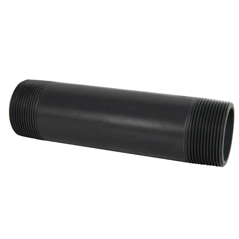 2-1/2" MNPT x 2-1/2" MNPT Smooth Gray Schedule 80 PVC Pipe Nipple - 10" L