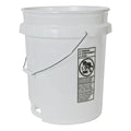 5 Gallon Natural HDPE Round Built-in Bottom Handle Bucket with Wire Handle (Lid Sold Separately)
