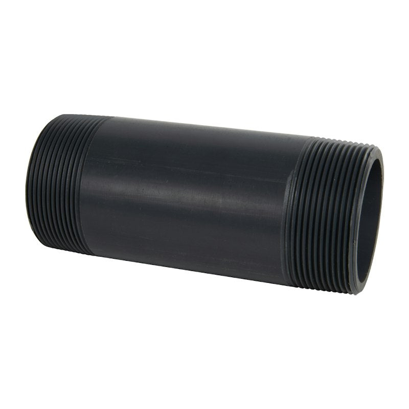 3" MNPT x 3" MNPT Smooth Gray Schedule 80 PVC Pipe Nipple - 8" L